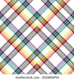 Rainbow Chevron Plaid Tartan textured Seamless pattern design suitable for fashion textiles and graphics