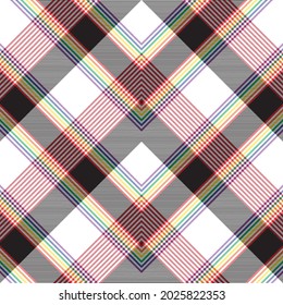 Rainbow Chevron Plaid Tartan textured Seamless pattern design suitable for fashion textiles and graphics