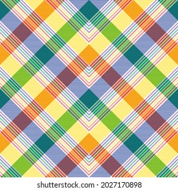 Rainbow Chevron Plaid Tartan textured Seamless pattern design suitable for fashion textiles and graphics