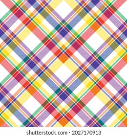 Rainbow Chevron Plaid Tartan textured Seamless pattern design suitable for fashion textiles and graphics