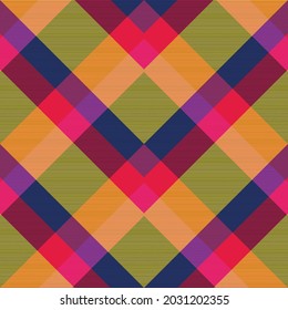 Rainbow Chevron Plaid Tartan textured Seamless pattern design suitable for fashion textiles and graphics