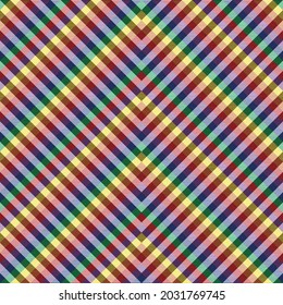 Rainbow Chevron Plaid Tartan textured Seamless pattern design suitable for fashion textiles and graphics