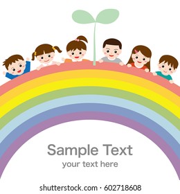 Rainbow and children