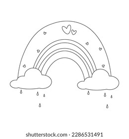Rainbow. Children's coloring of a rainbow. Line rainbow. Vector
