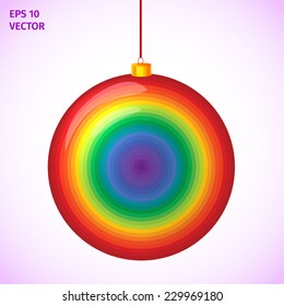 Rainbow christmas ball
