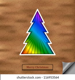 Rainbow Christmas Tree - Paper Cut Design (EPS10 Vector)
