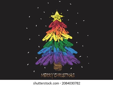 VECTOR DE BOLSA DE ÁRBOL DE CRISTMAS DE RAINBOW