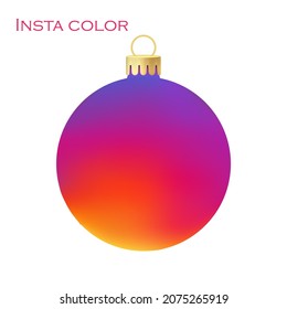 Rainbow Christmas tree toy or ball Volumetric and realistic color illustration