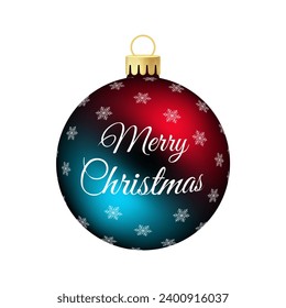 Rainbow Christmas tree toy or ball in blue and red color