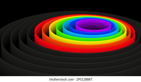 Rainbow Circle abstract illustration with shadow eps10 / rainbow Circle