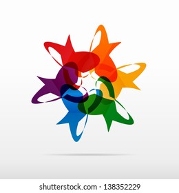rainbow circle abstract vector design