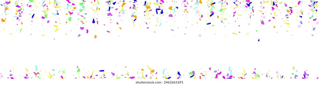 Rainbow Circle Abstract Vector Transparent Panoramic Background. Spectacular Christmas Polka Pattern. Colorful Splash Festival Postcard. Intense Powder Effect Backdrop.