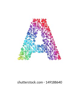 Rainbow circle alphabet, vector illustration, eps10, 3 layers, easy editable. See other alphabets in my portfolio!