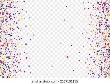 Rainbow Circle Background Transparent Vector. Element Shrovetide Template. Bright Congratulation. Colorful Confetti Isolated. Round Top Card.