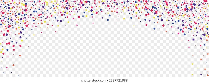 Rainbow Circle Background Transparent Vector. Dot Parade Texture. Bright Wedding. Colorful Geometric New. Confetti Prize Template.