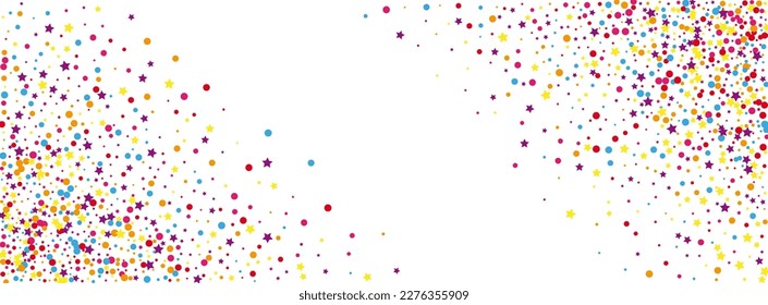 Rainbow Circle Background White Vector. Element Graphic Template. Colorful Gift. Bright Polka Group. Round Fest Design.