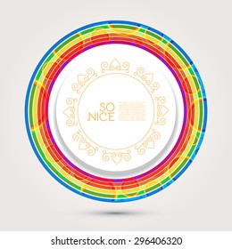 Rainbow circle banner. Vector illustration