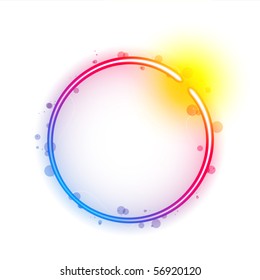 Rainbow Circle Border with Sparkles and Swirls. Editable Vector Illustration