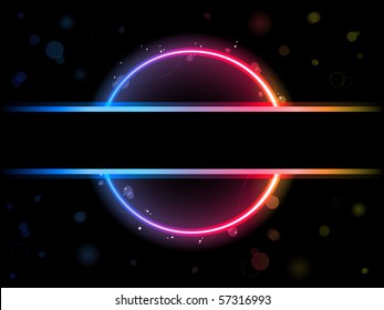 Rainbow Circle Border with Sparkles and Swirls. Editable Vector Illustration