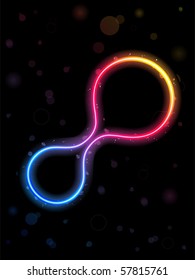 Rainbow Circle Border with Sparkles and Swirls. Editable Vector Illustration