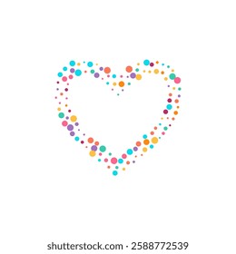 Rainbow Circle Decoration Vector White Background. Christmas Rain Postcard. Top Polka Design. Color Confetti FallingFestive Banner.