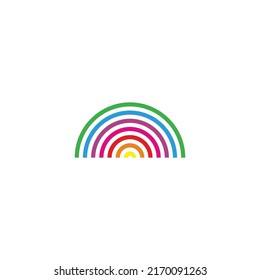 Arcoiris, símbolo geométrico circular simple vector logo