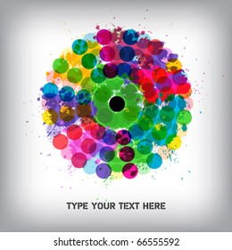 Rainbow circle in grunge style