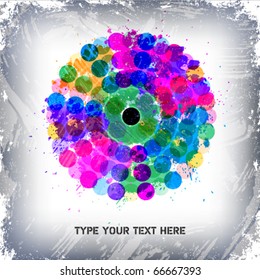 Rainbow circle in grunge style