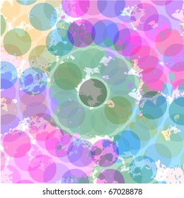 Rainbow circle in grunge style