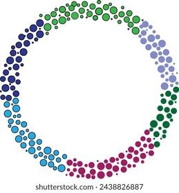 Rainbow circle halftone frame background.
Illustration Formats