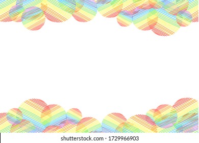 Rainbow circle hand drawn background.