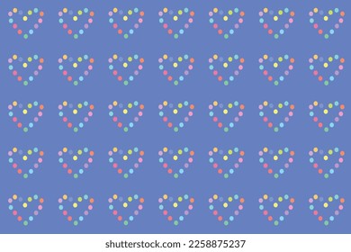 Rainbow circle heart pattern on the soft purple background