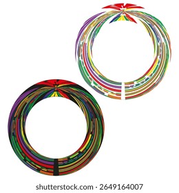 Ícone de círculo do arco-íris. Símbolo de anel multicolorido. Vetor de loop vibrante. Arte redonda abstrata.