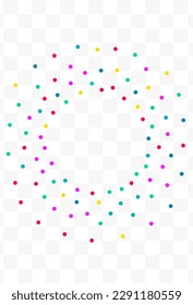 Rainbow Circle Independence Vector Transparent Background. Celebrate Dust Backdrop. Flying Dot Background. Happy Polka Top Design.