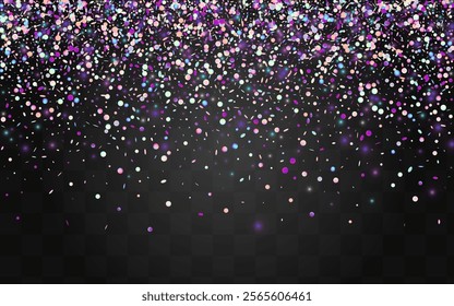 Rainbow Circle Invitation Vector Transparent Background. Holographic Abstract Dust Design. Celebrate Invitation. Colorful FallingFestive Backdrop.