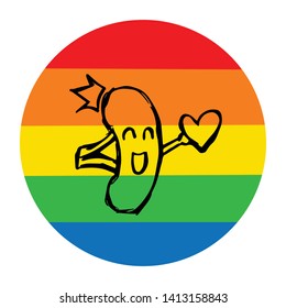 Rainbow Circle with Kidney Human Body Part. Flat Line Icon, Sign, Symbol Isolated Background. Graphic Design Abstract Art, Elements, Vector Illustration EPS 10