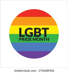 Círculo arco iris para el diseño vectorial del mes del Orgullo LGBT