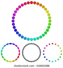 Rainbow circle logo symbol design template set for ring, wheel concepts.