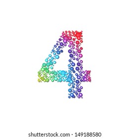 Rainbow circle number, vector illustration, eps10, 3 layers, easy editable. See other alphabets in my portfolio!