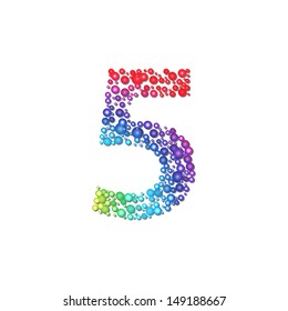 Rainbow circle number, vector illustration, eps10, 3 layers, easy editable. See other alphabets in my portfolio!