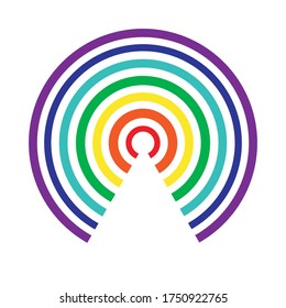 Rainbow circle vector illustration. Symbol network rainbow. Cute rainbow graphic illustration. 