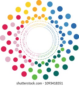 Rainbow circle with white background