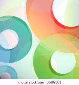 Rainbow circles abstract vector background