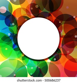 Rainbow circles background feeling of the jungle. Rainbow Circle Border Brush Effect.