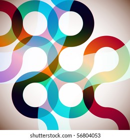 Rainbow Circles. Colorful Abstract Vector Background