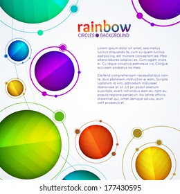 Rainbow circles colorful background. Vector.