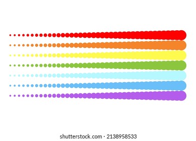 Círculos arcoiris, semitono degradado sobre el fondo blanco. Ilustración vectorial.