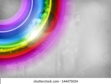 rainbow circles on the corner