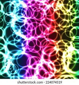 Rainbow circles seamless background