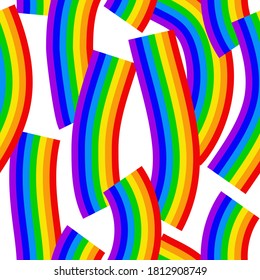 Rainbow Circles Seamless Pattern. Vector Background.